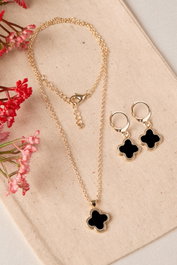 Heliophilia Silver Conjunto de collar y pendientes CSET9923 Dorado